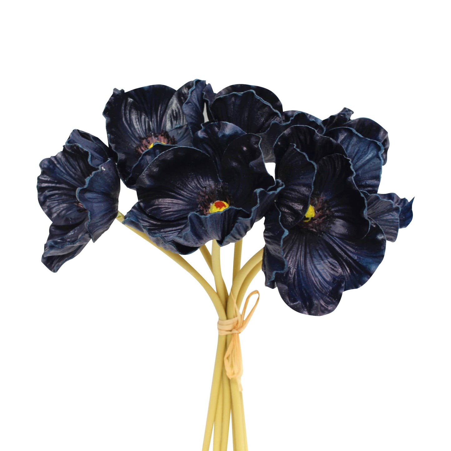 11" Real Touch Poppy 6 Stems