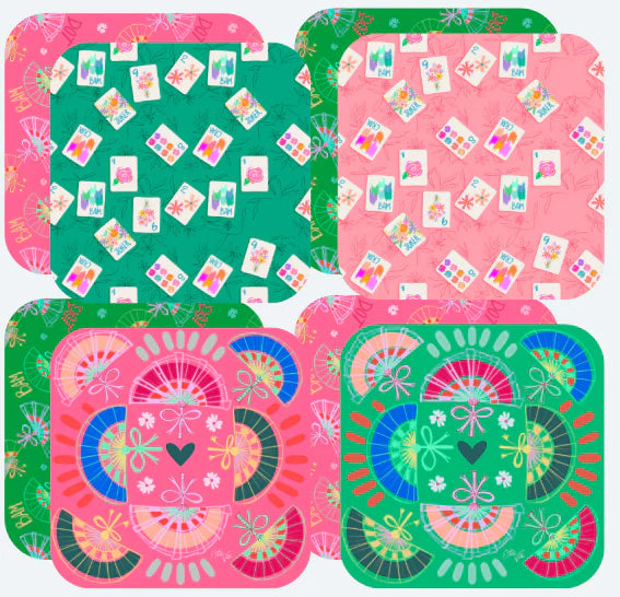Bonjour Mahjong Coasters Set of 4