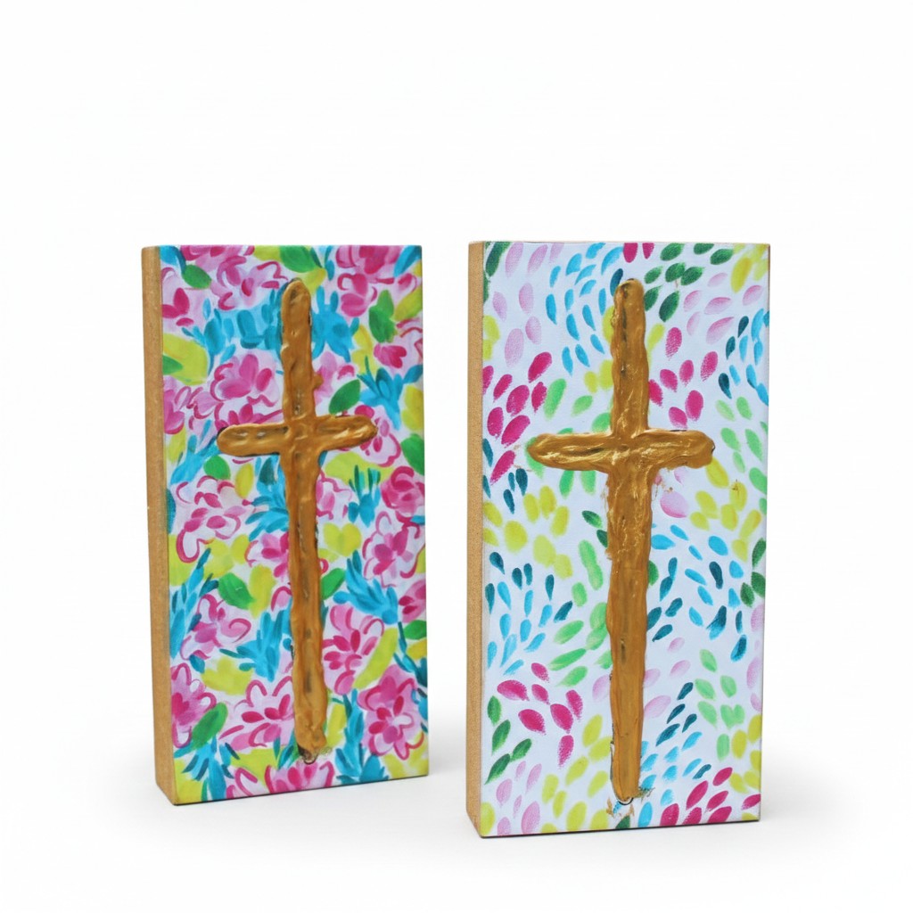 Bright Gold Cross Block