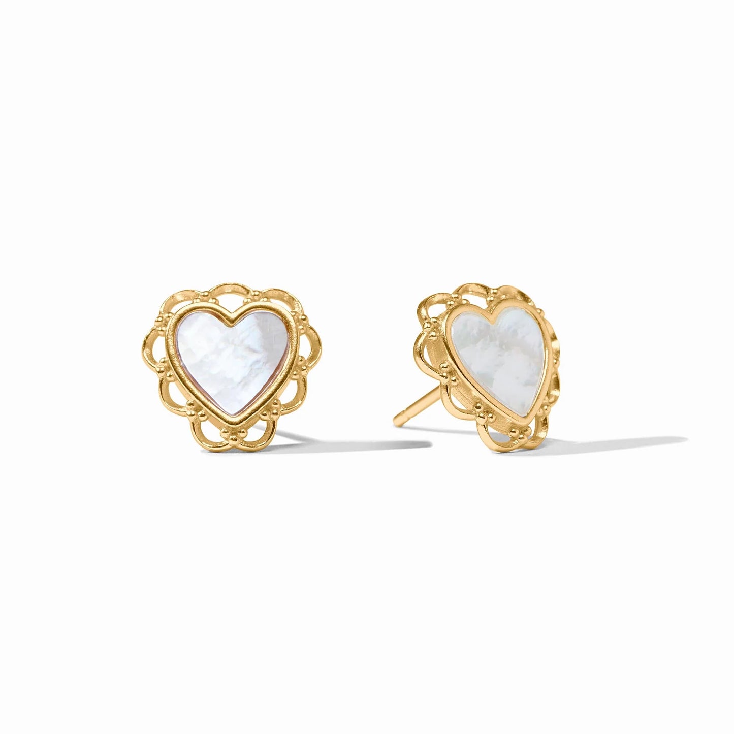 Heart Stud - Gold - Mother of Pearl
