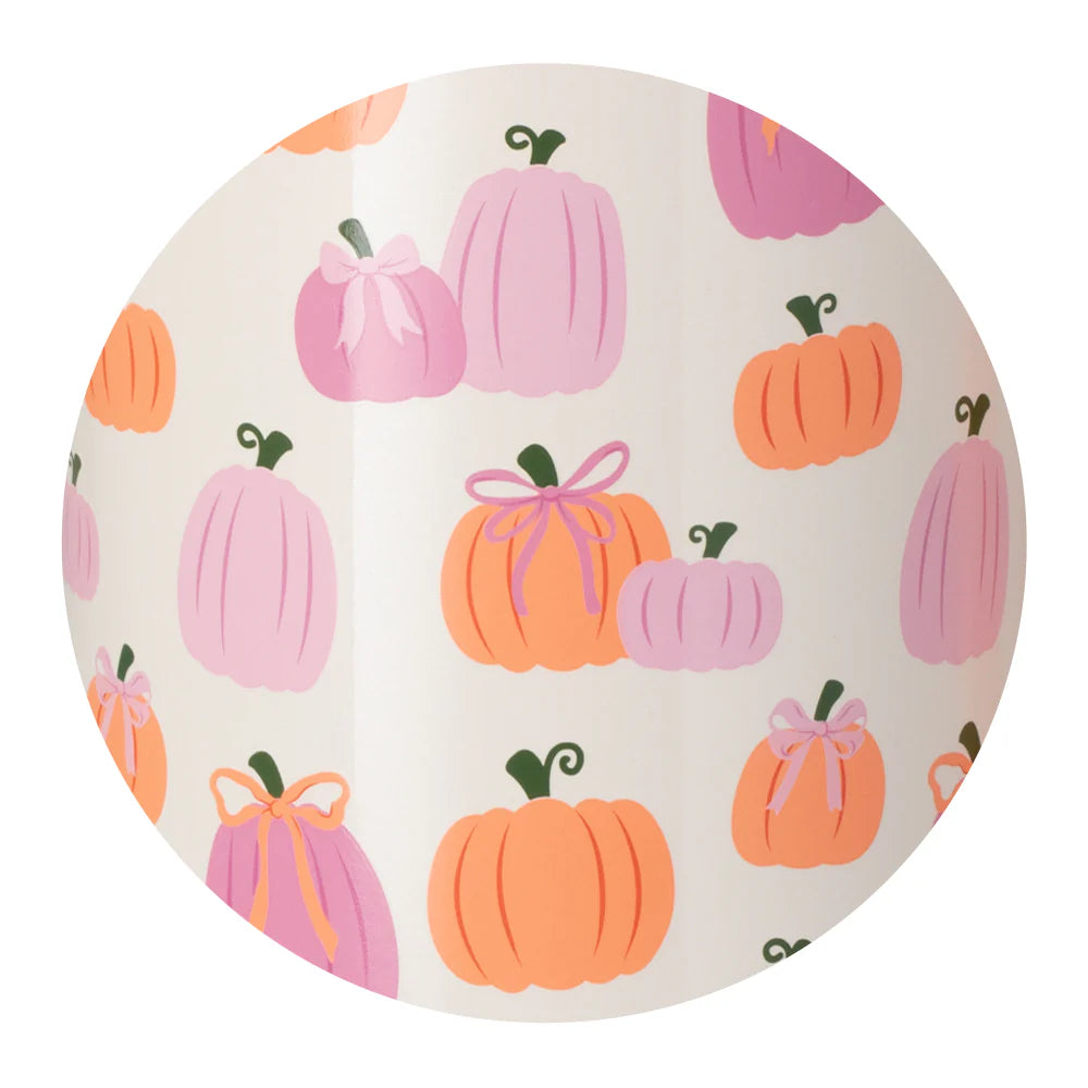 Pumpkins and Bows Stemless Wine Cup 12oz