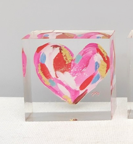 2x1x2 Heart Block with Gold Leafing