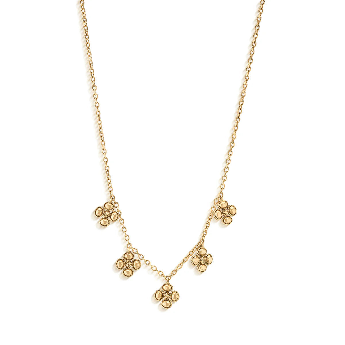 Berry Clover Multi Station Necklace - Gold