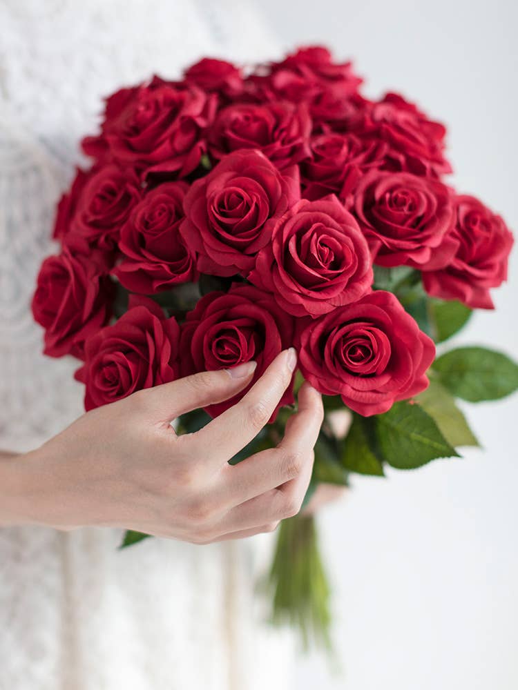 17"Medium bloom rose stem-Moisturized Coating Fresh-Cut Fee