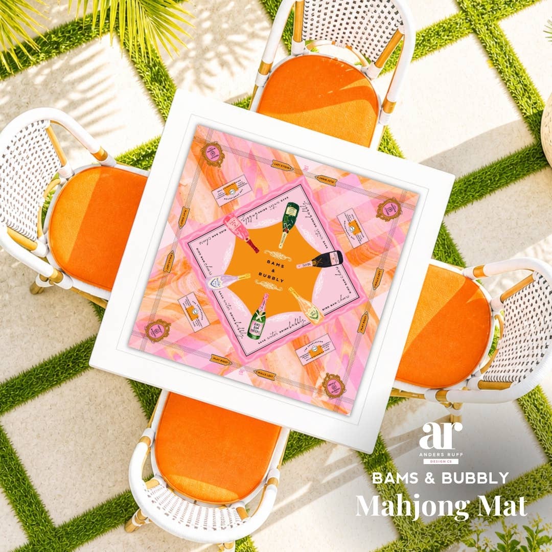 Bams & Bubbly Mahjong Mat | Champagne & Mahj