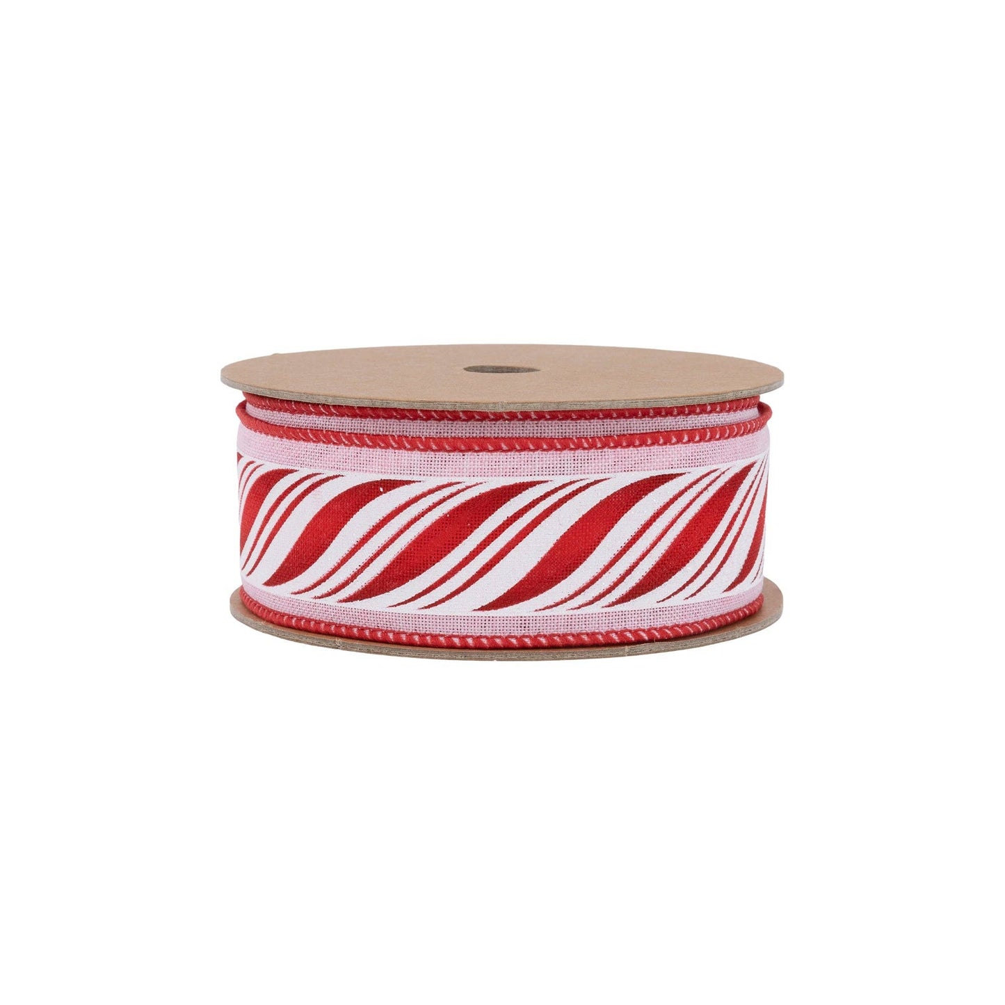Wired Ribbon Peppermint Sticks Design 10 Yard Roll