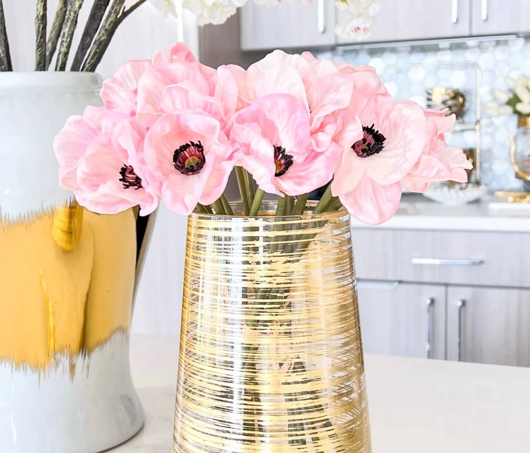 11" Real Touch Poppy 6 Stems