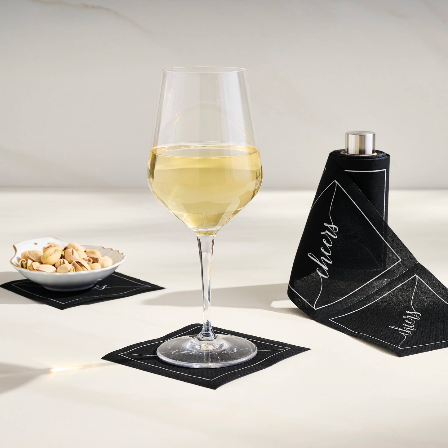 Exclusive Cocktail Napkin Stand in Silver