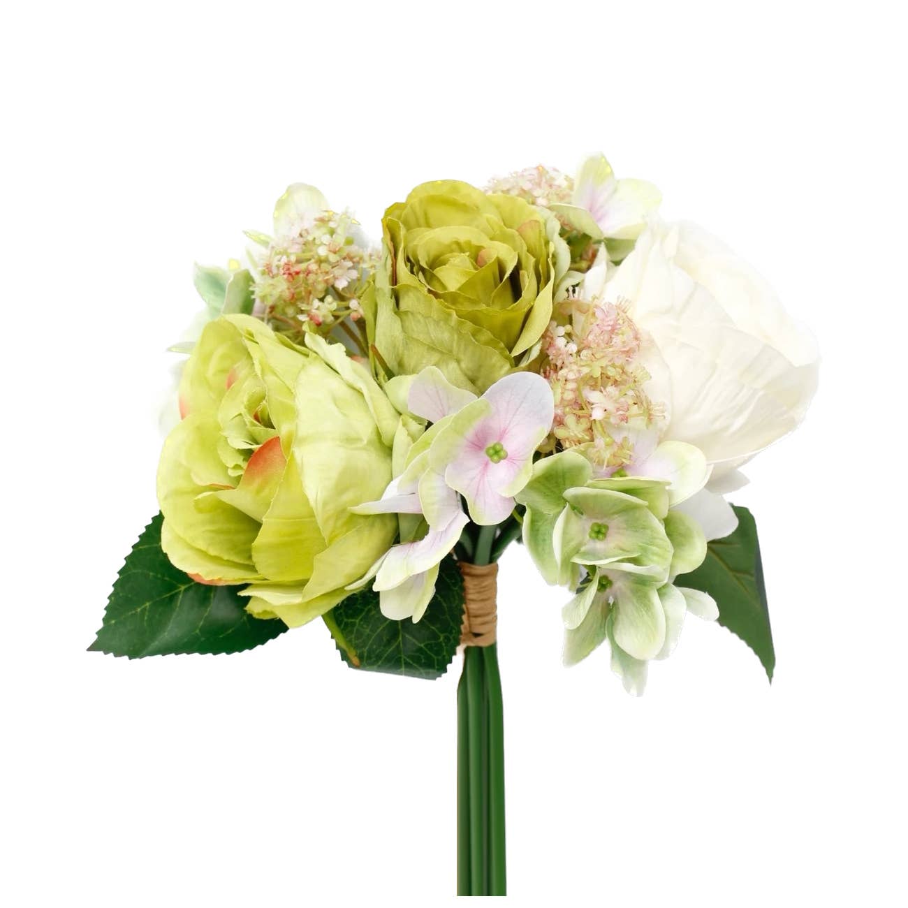 12"-Rose Hydrangea Pre-tied bouquet Faux Flowers