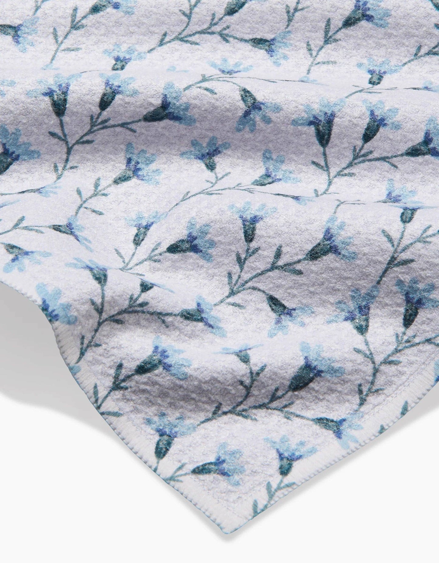 Trailing Flowers in Blue Bar Towel