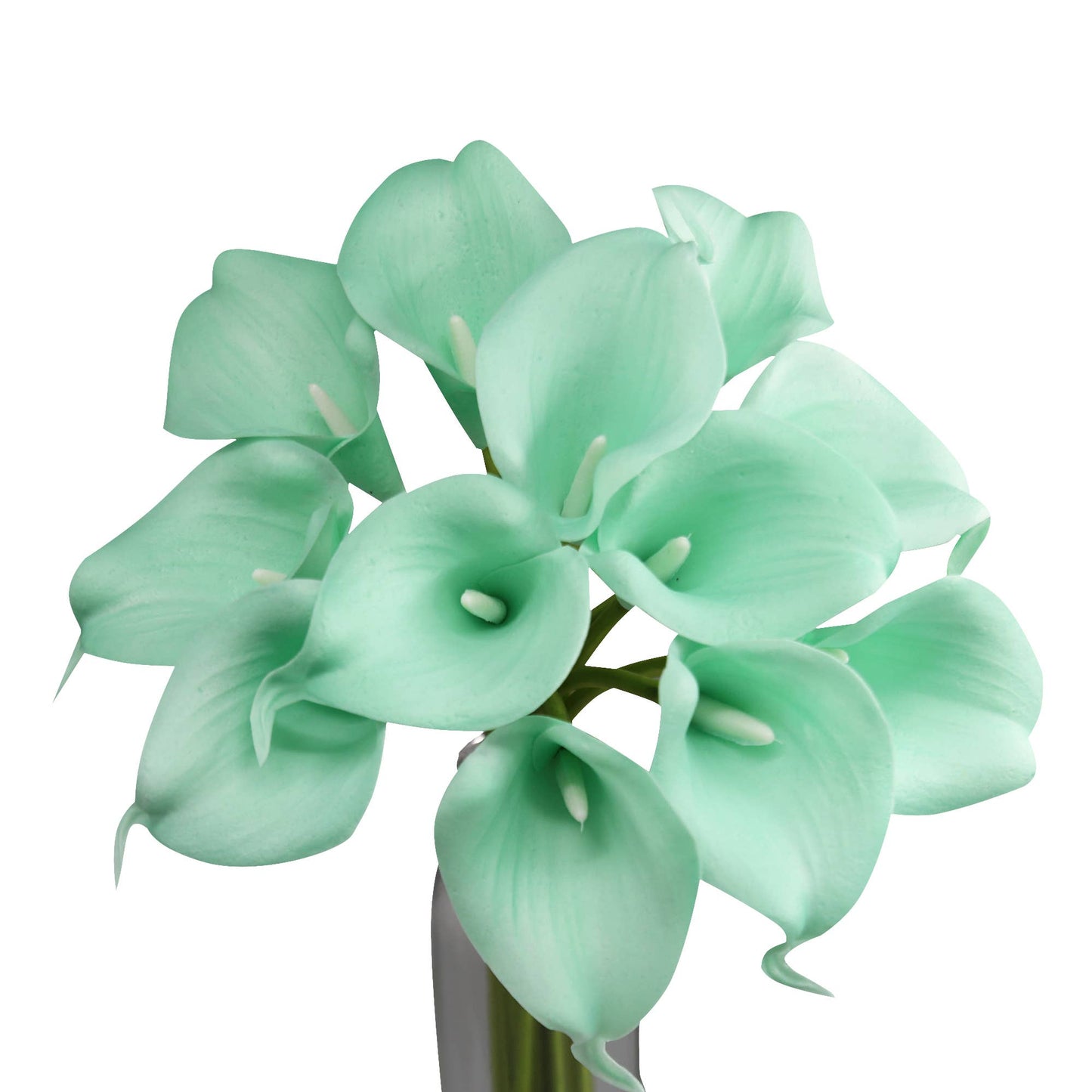 Pack of 10-real touch calla lily green color palette