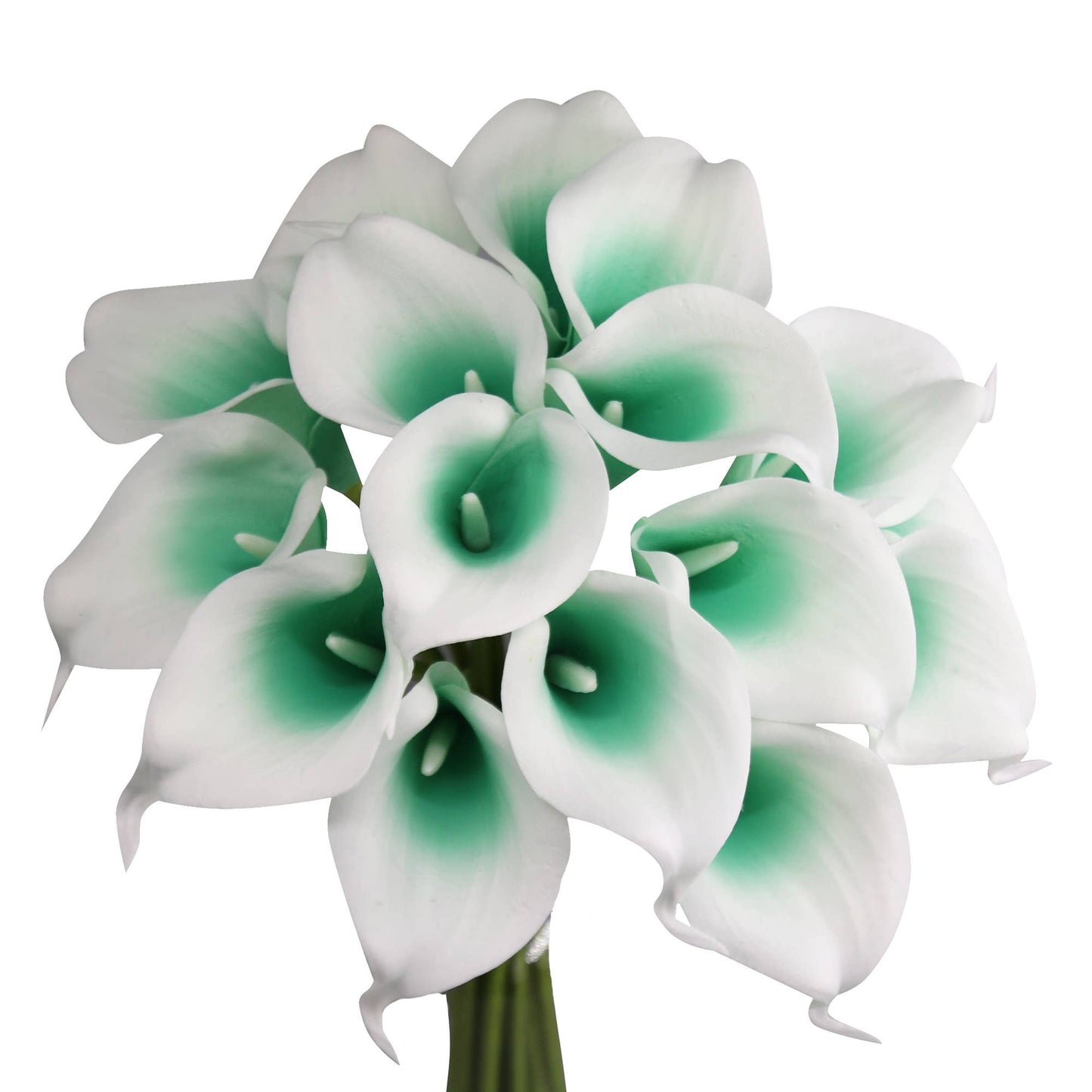 Pack of 10-real touch calla lily green color palette