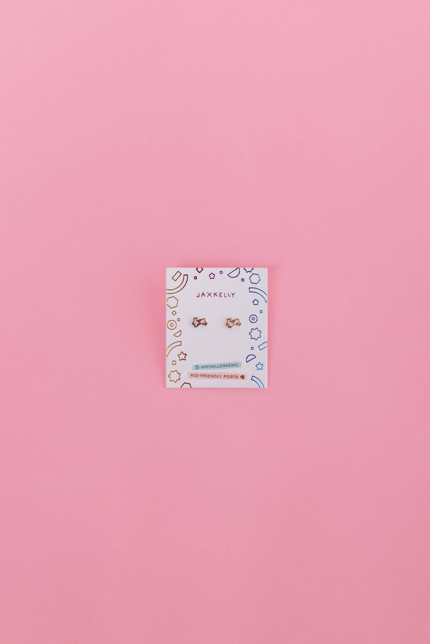 Bunny Enamel Flat Back Kids Earrings
