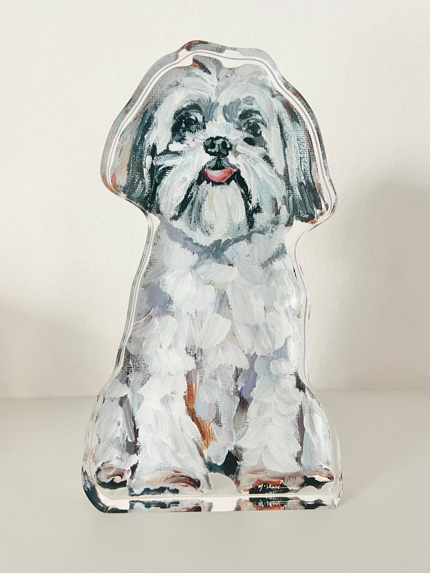 "Shih Tzu White" acrylic shelfie