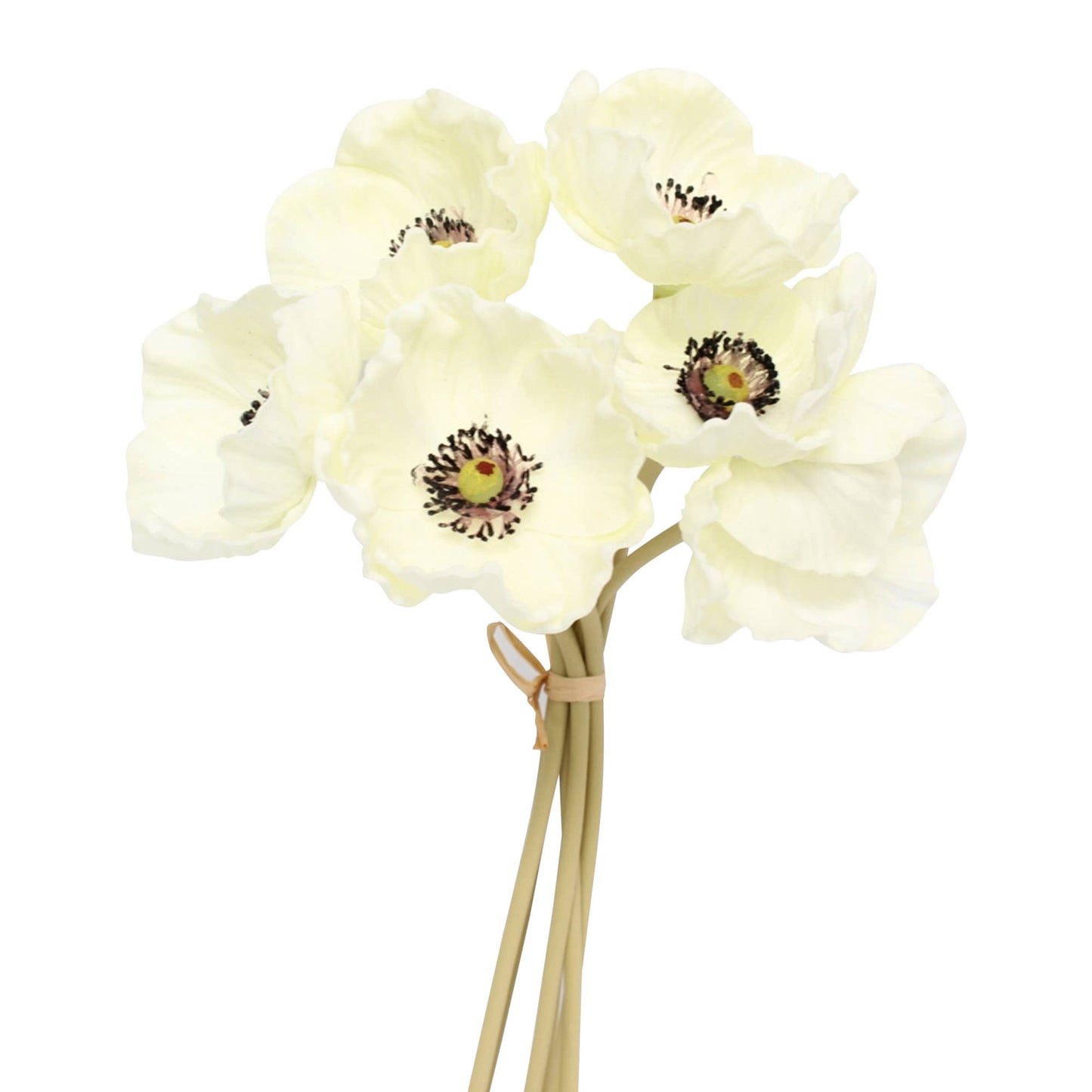 11" Real Touch Poppy 6 Stems