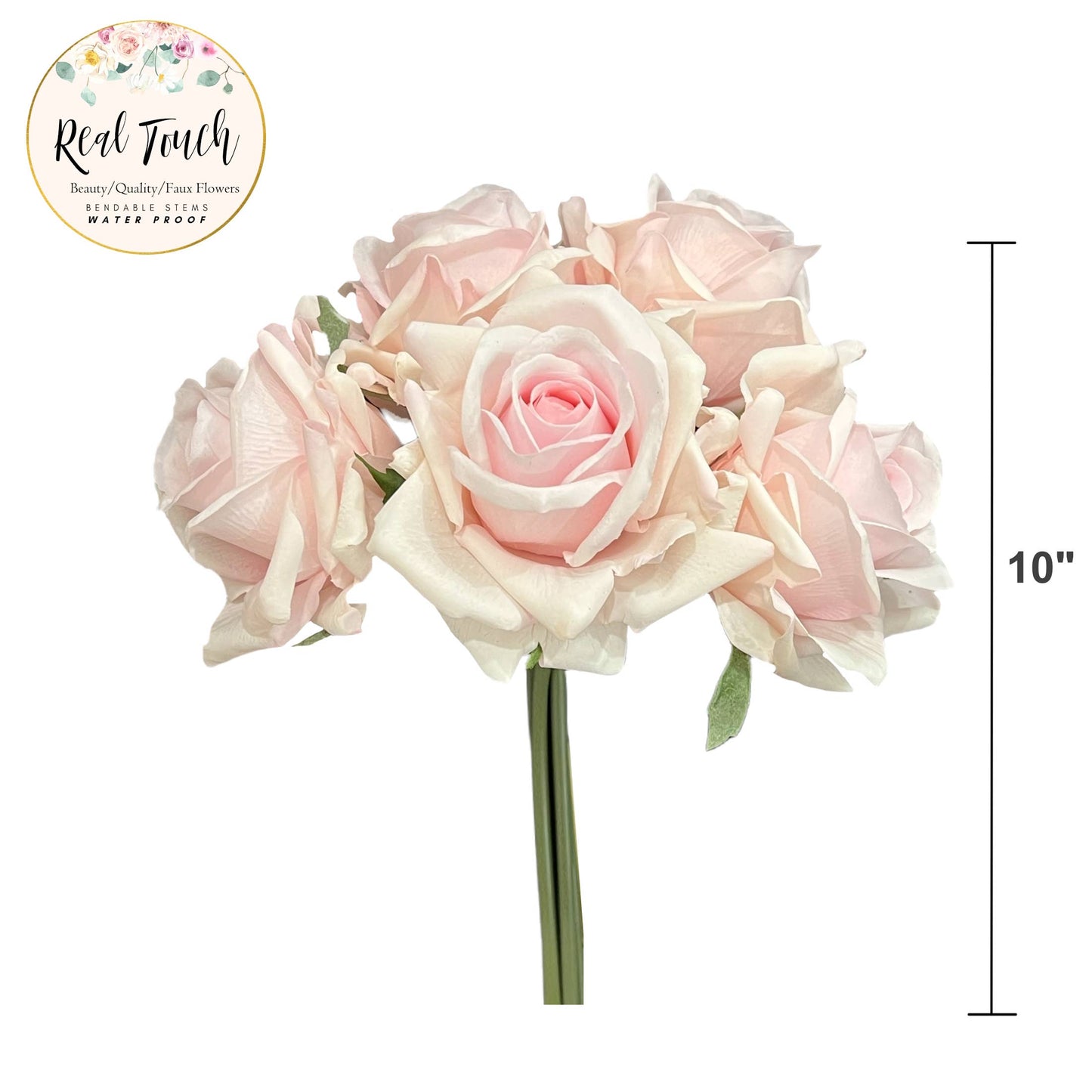 Real Touch Pack of 5 Large bloom Rose