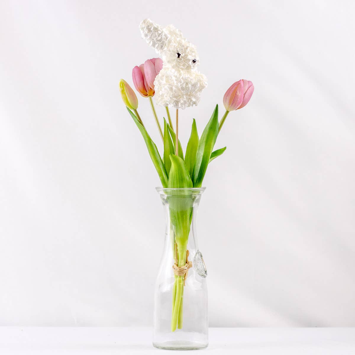 Hydrangea Bunny Pick White 2.25x13.75x3.5