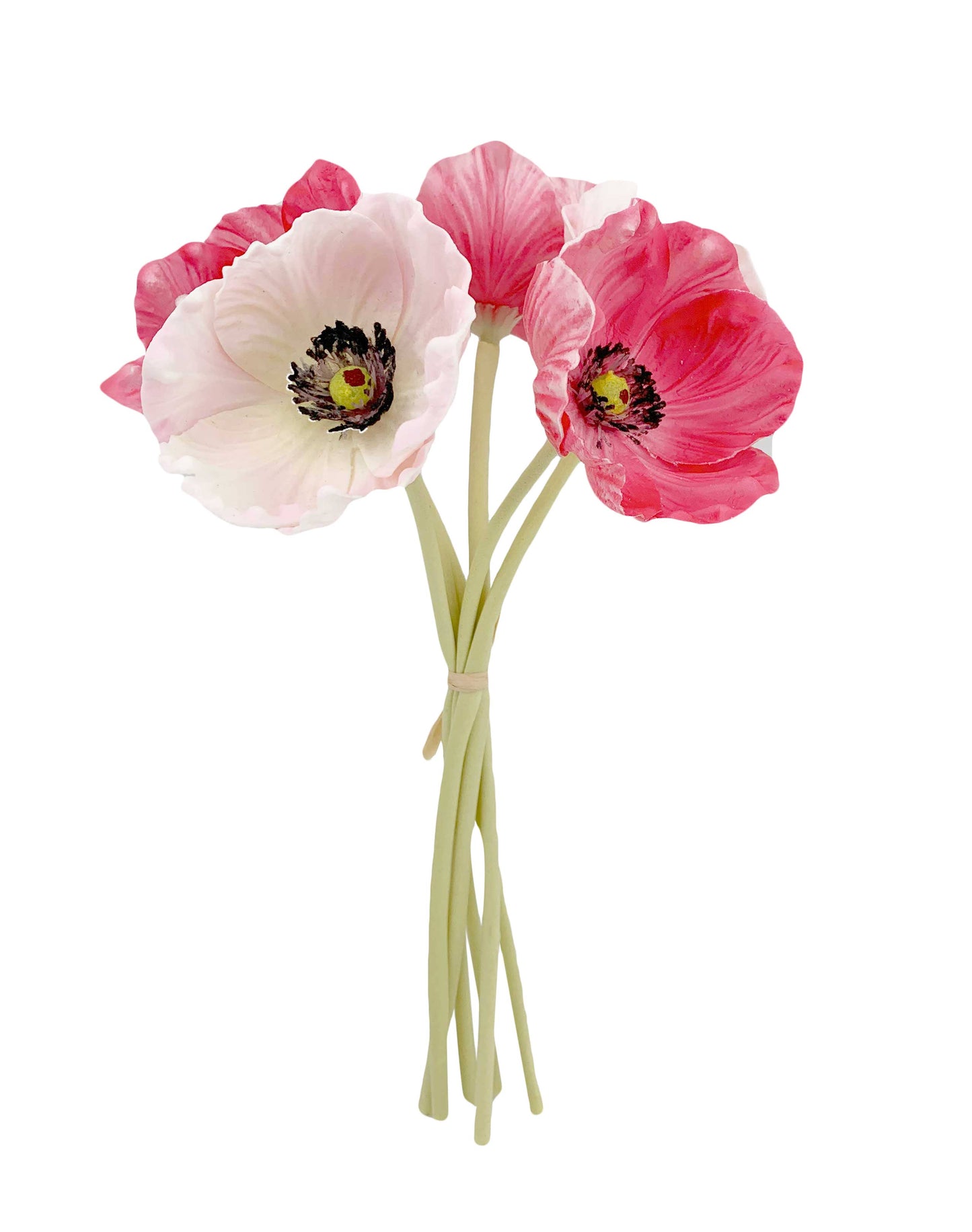 11" Real Touch Poppy 6 Stems