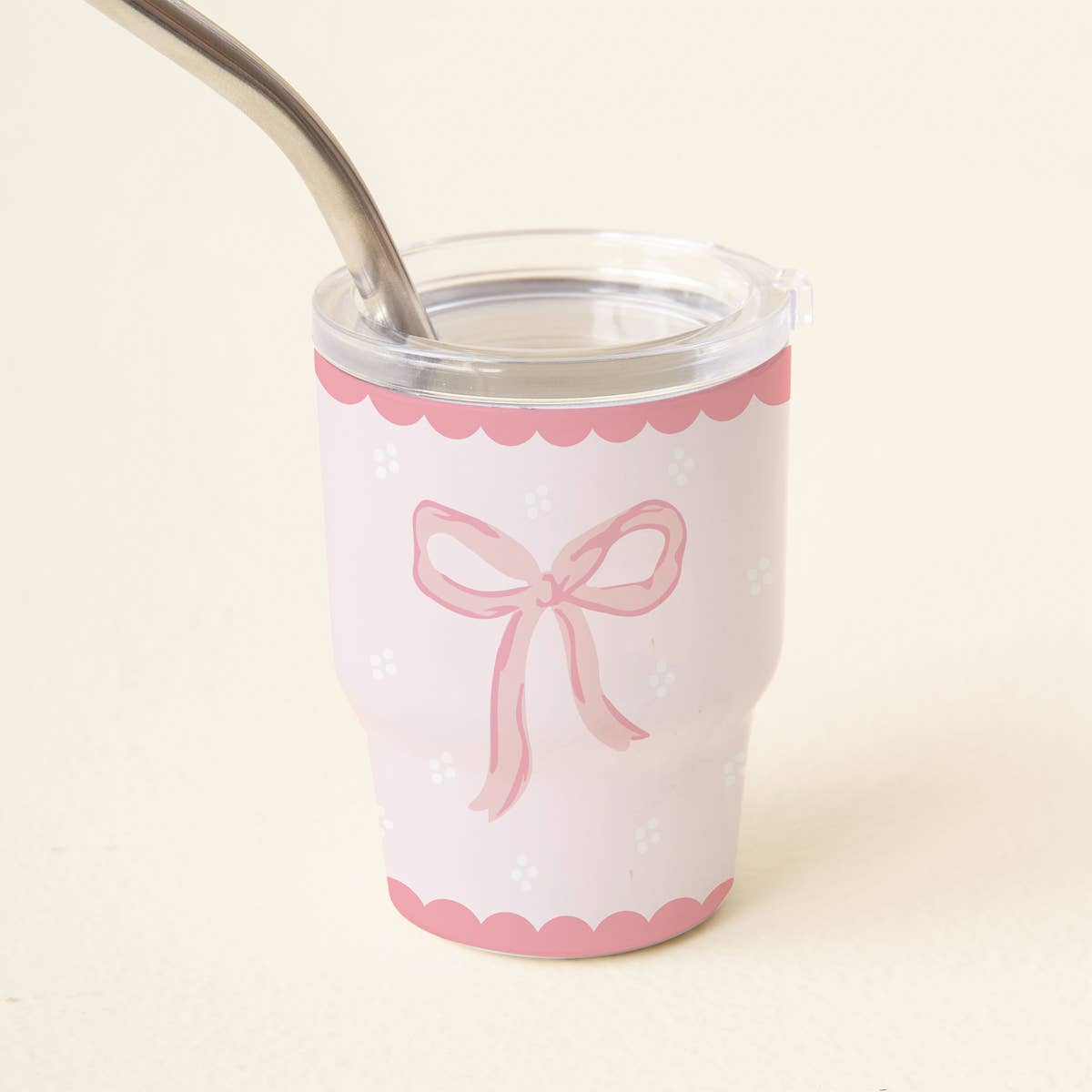 2 oz Tiny Tumbler–Bow Pink