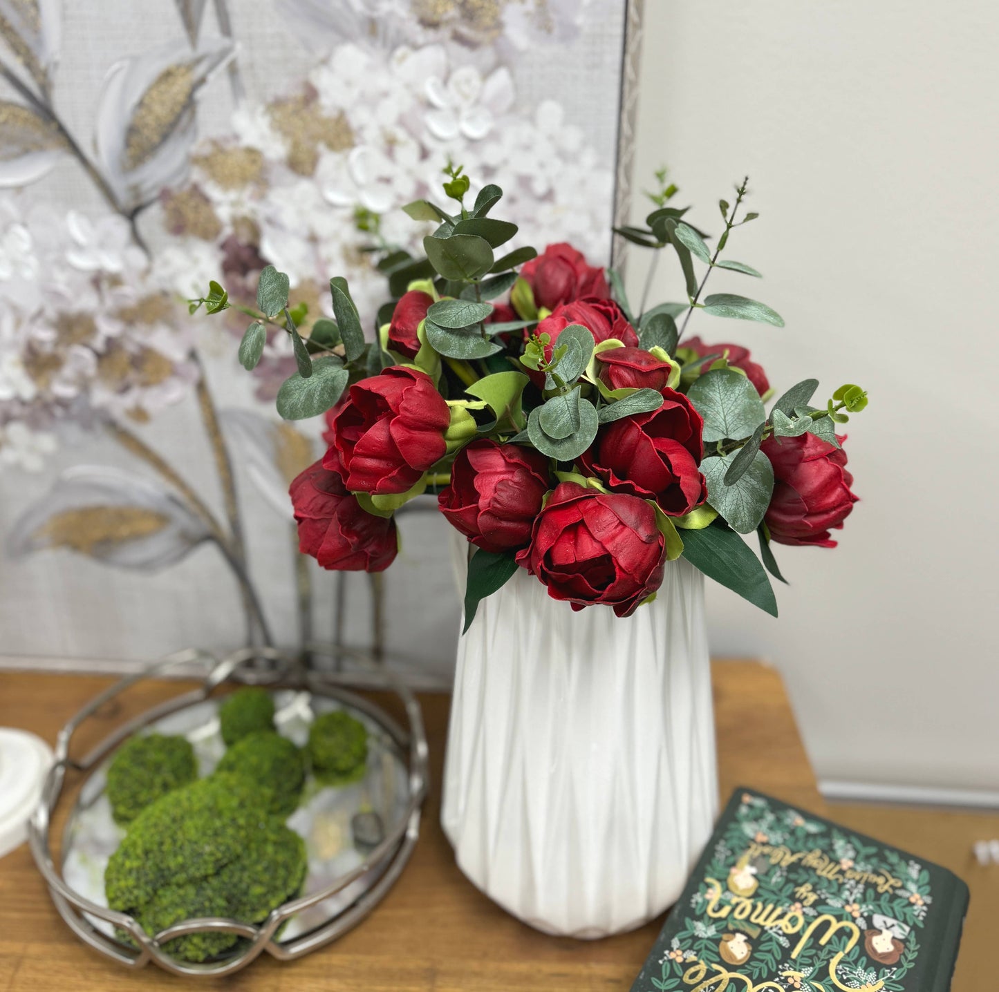 10.5" Real touch artificial Peony bundle-8 Flowers and buds