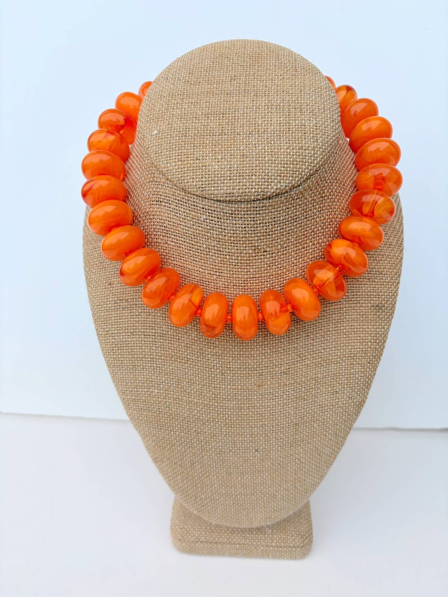 The Rory — Orange Rondelle Beaded Necklace