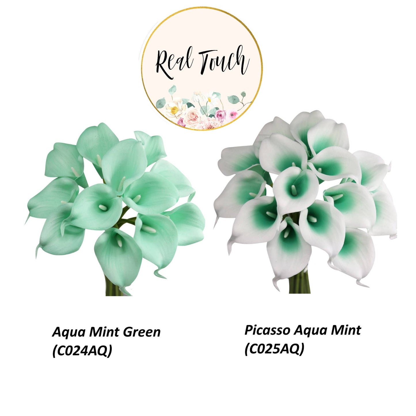 Pack of 10-real touch calla lily green color palette