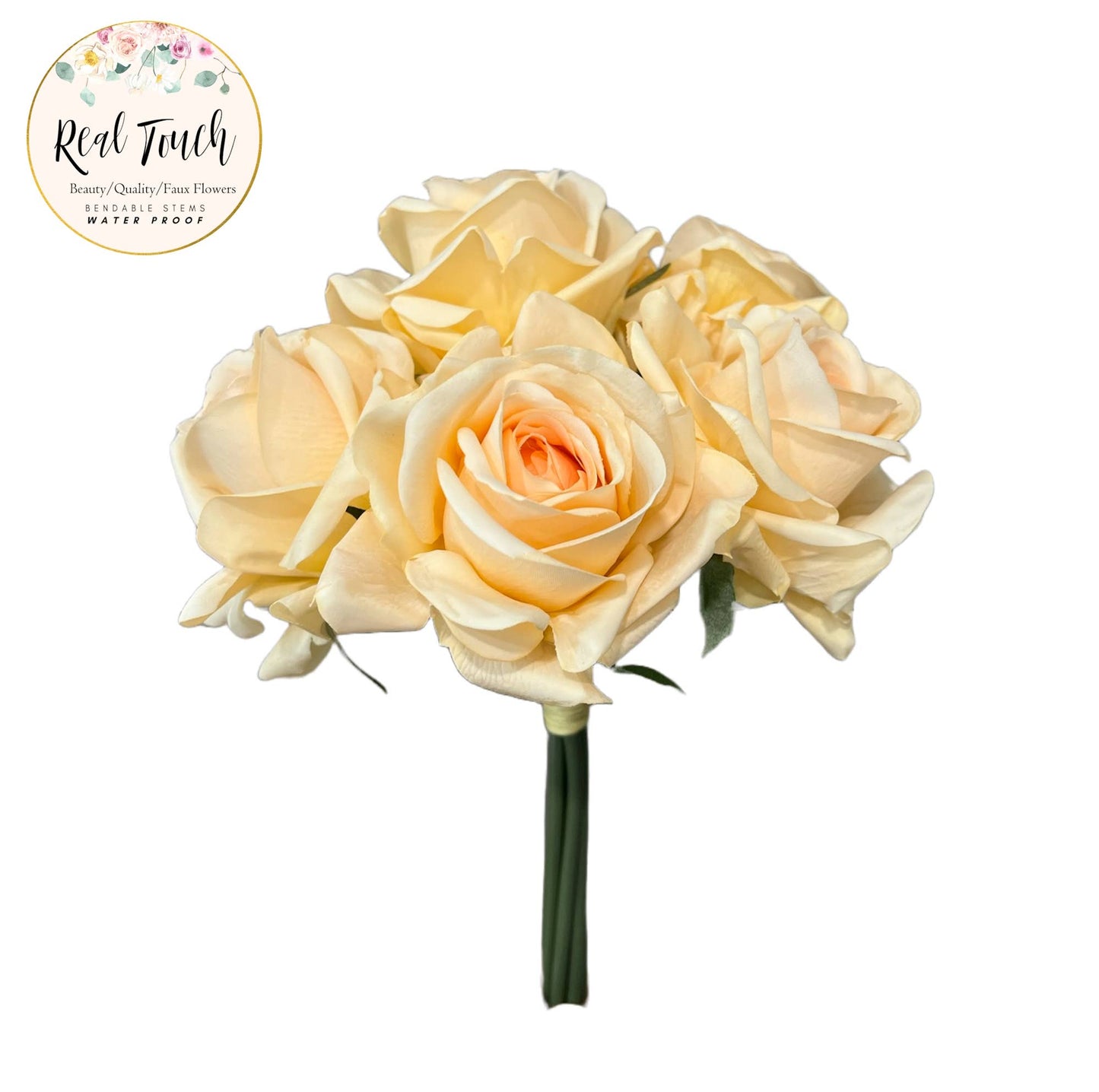 Real Touch Pack of 5 Large bloom Rose