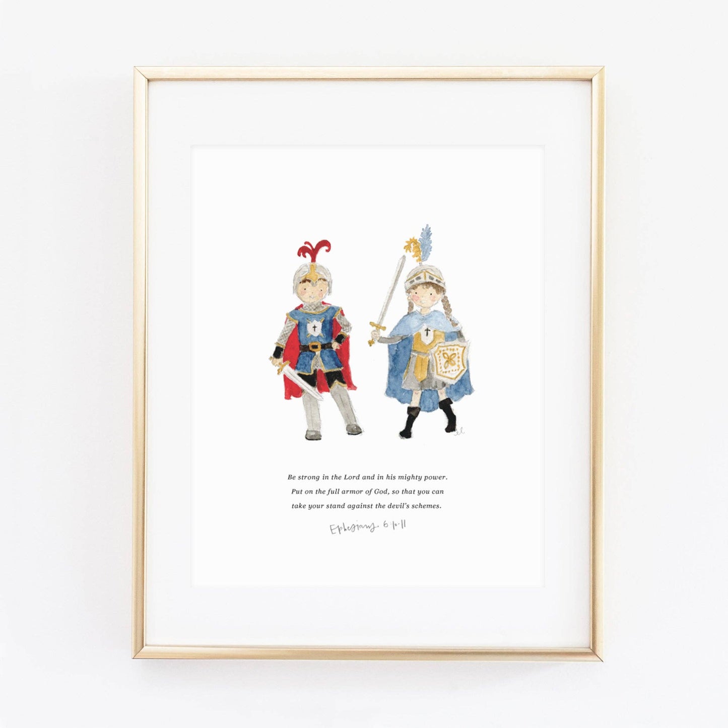 Ephesians 6:10-11 Knights Scripture Print