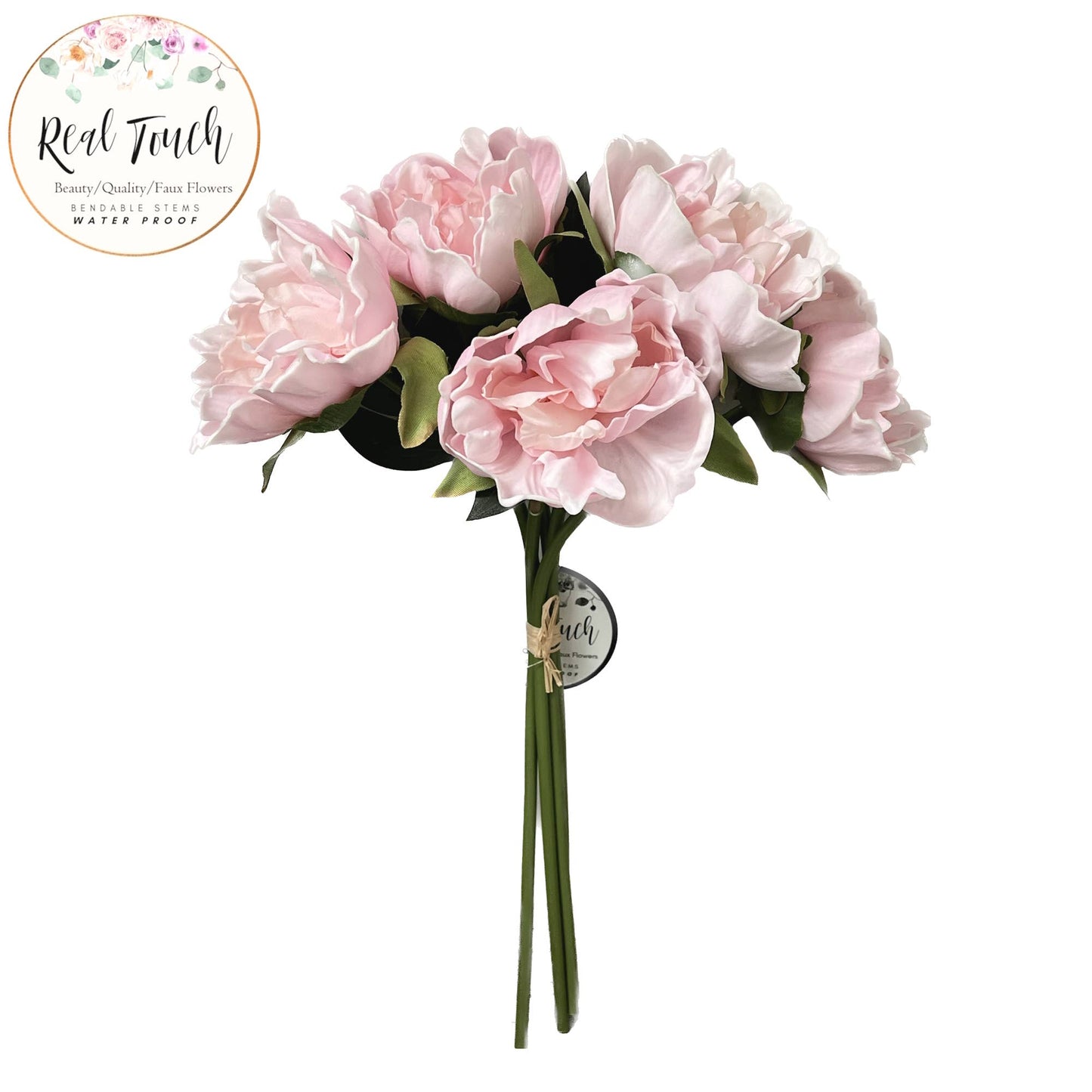 16"-5-stem Bundled-Real Touch Peony Blossom