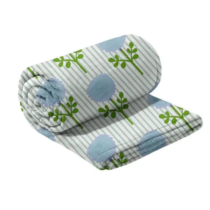Marigold Ticking Stripe Fleece Blanket