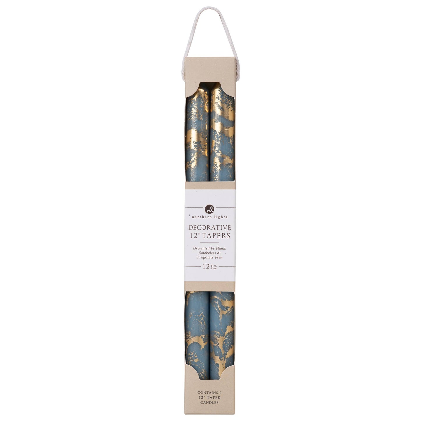 12" Decorative Taper 2pk with Gold