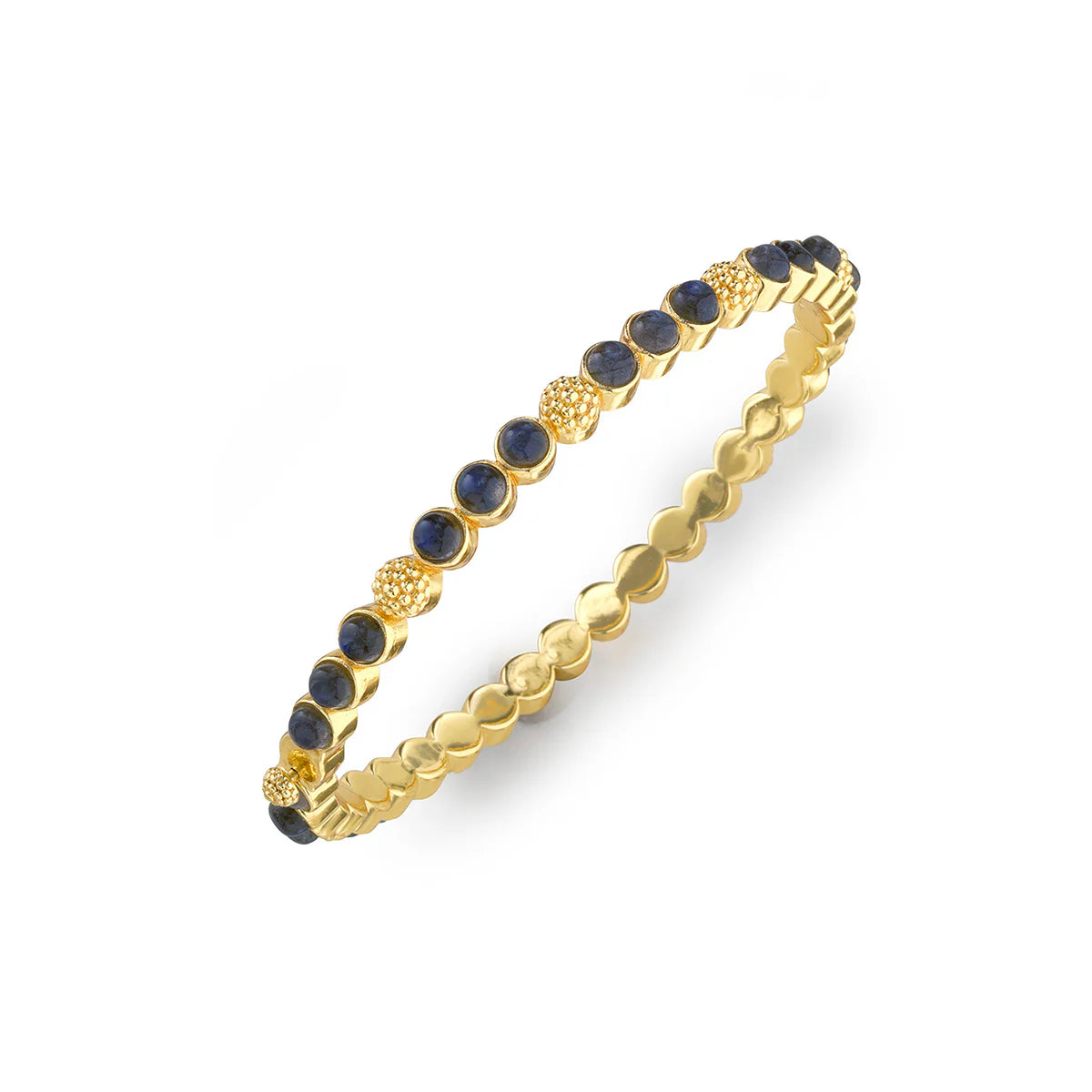 Berry Gem Petite Hinge Bangle - Blue Labradorite
