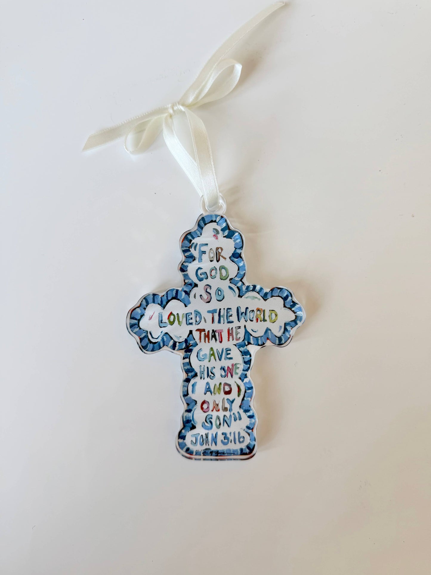 "He Saved Cross" Ornament