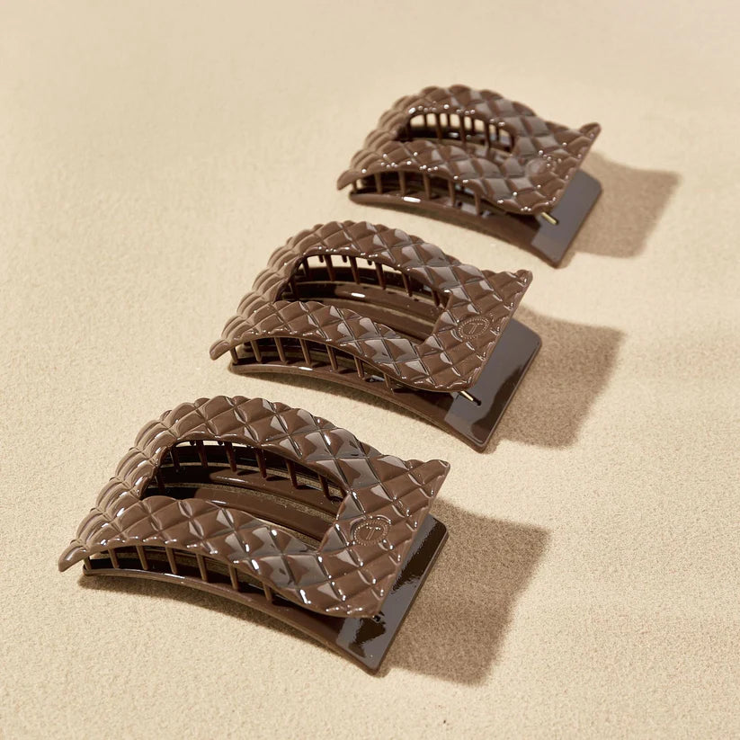 Truly Taupe Quilted Rectangle Clip