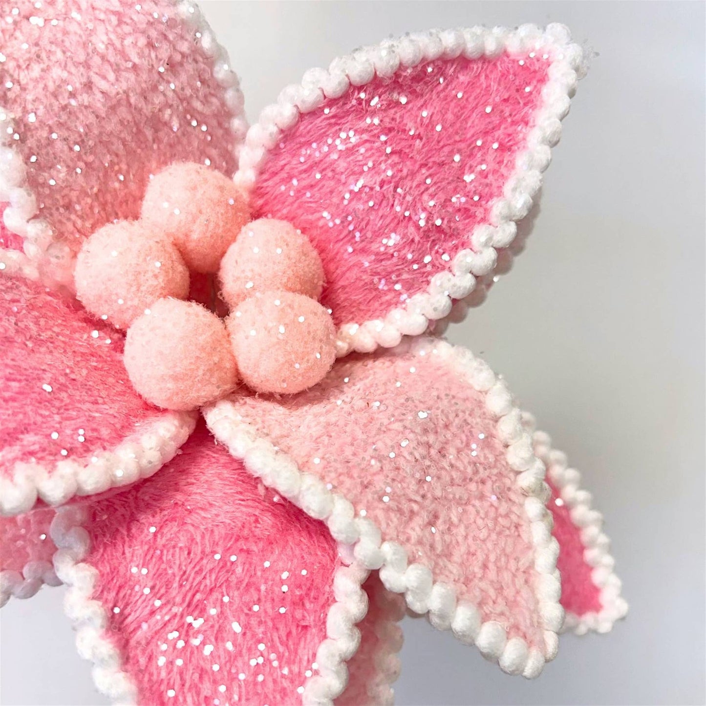 Passionate Pink Velvet Poinsettia Stem - Pink 28”