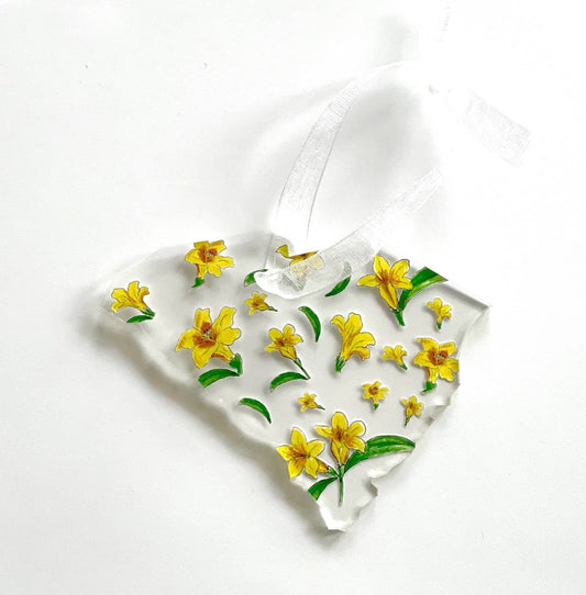 State of South Carolina Shape Ornament with State Flowers