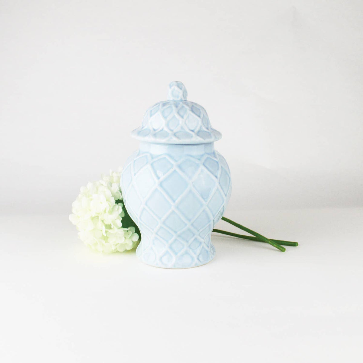 SM Light Blue Textured Ginger Jar