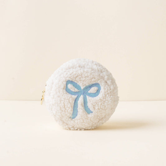 Blue Bow Teddy Pouch