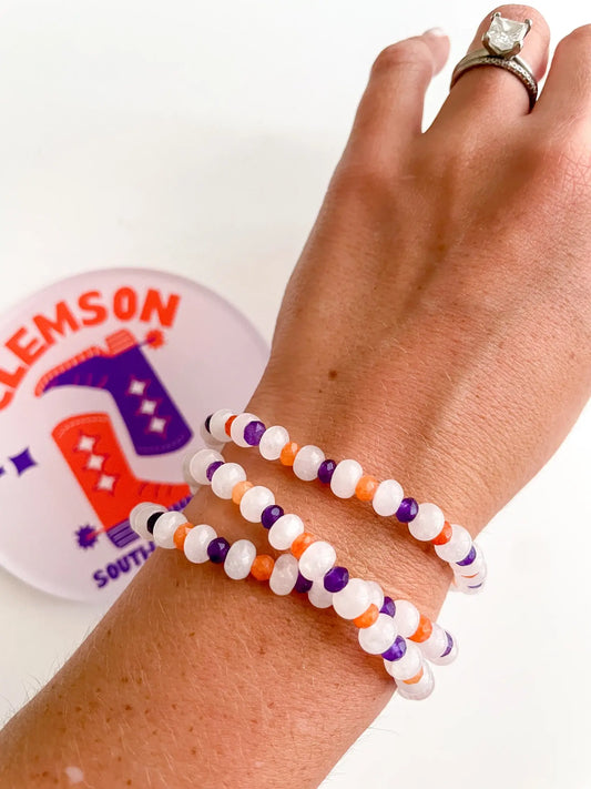 Clemson Confetti Bracelet