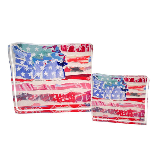Red Flag, Stars And Stripes Acrylic Block BITTY