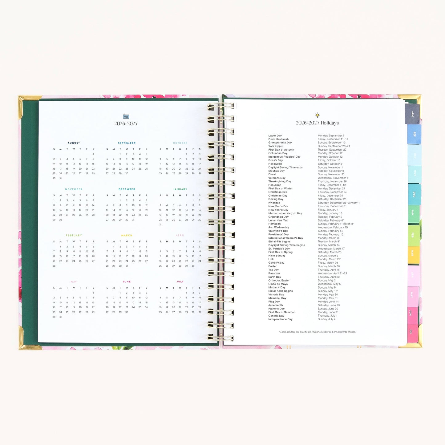 2026-2027 Spiral Weekly Simplified Planner - Blush Hydrangea