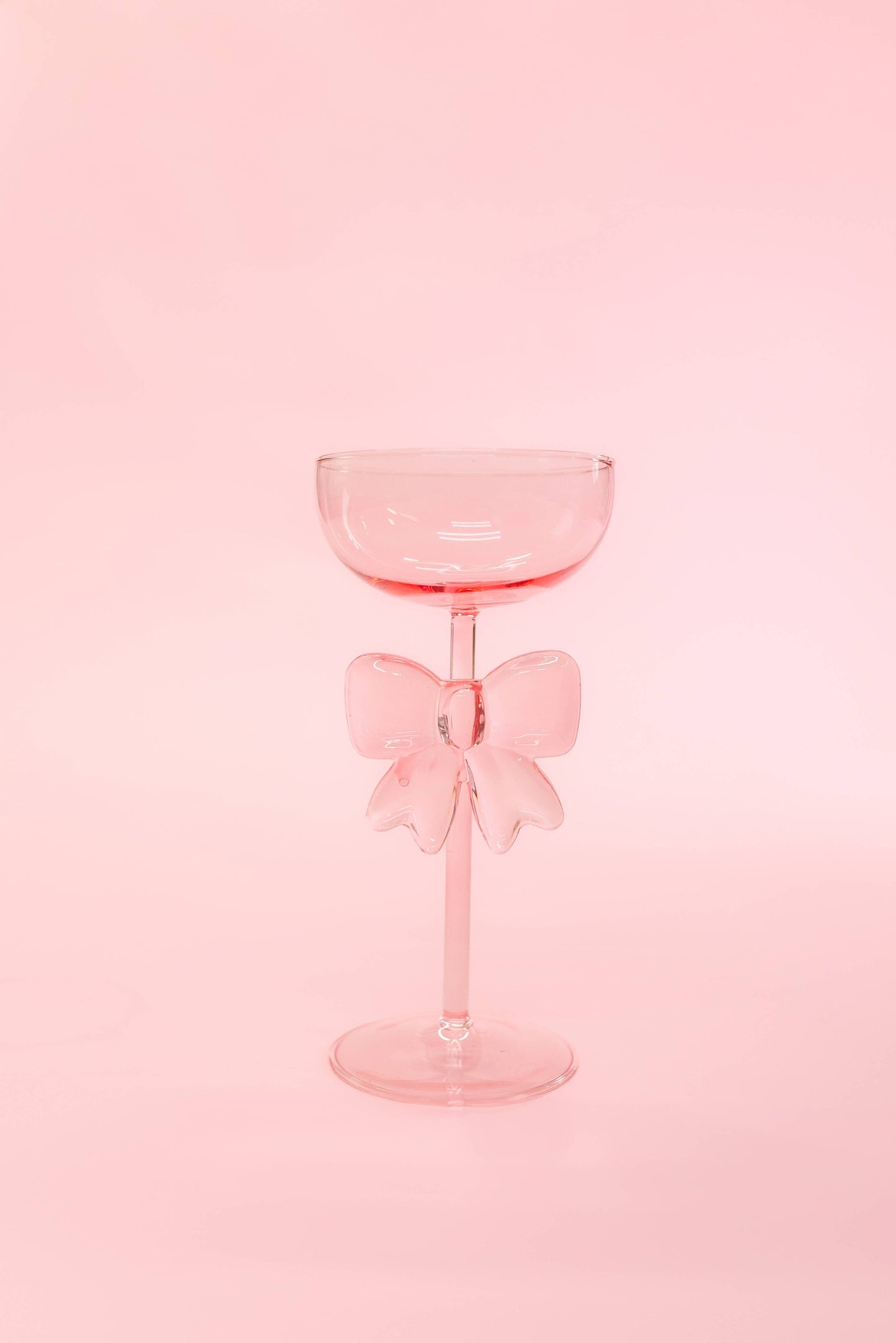 Bow & Bubbly - Pink Coupe Wine Glass 