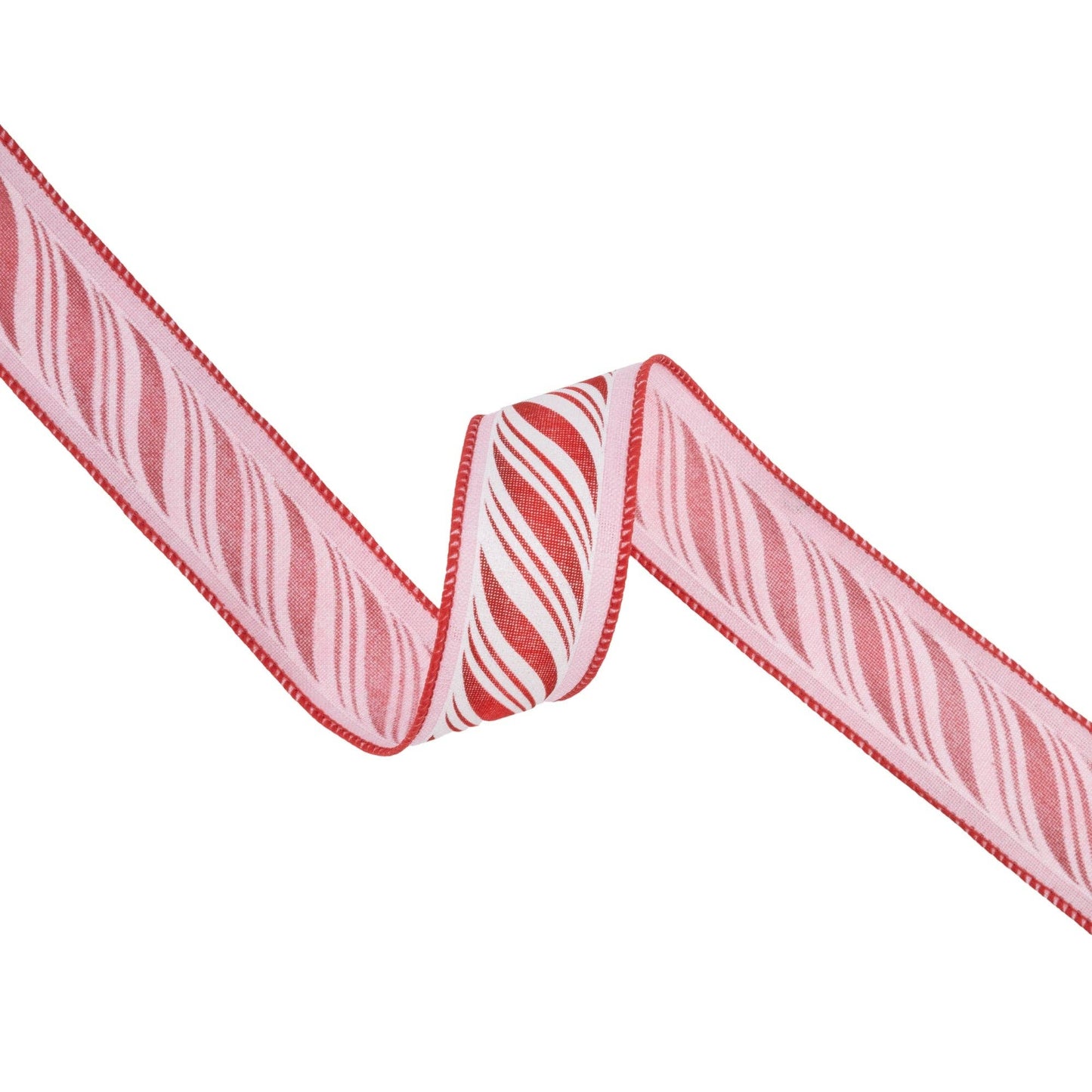 Wired Ribbon Peppermint Sticks Design 10 Yard Roll