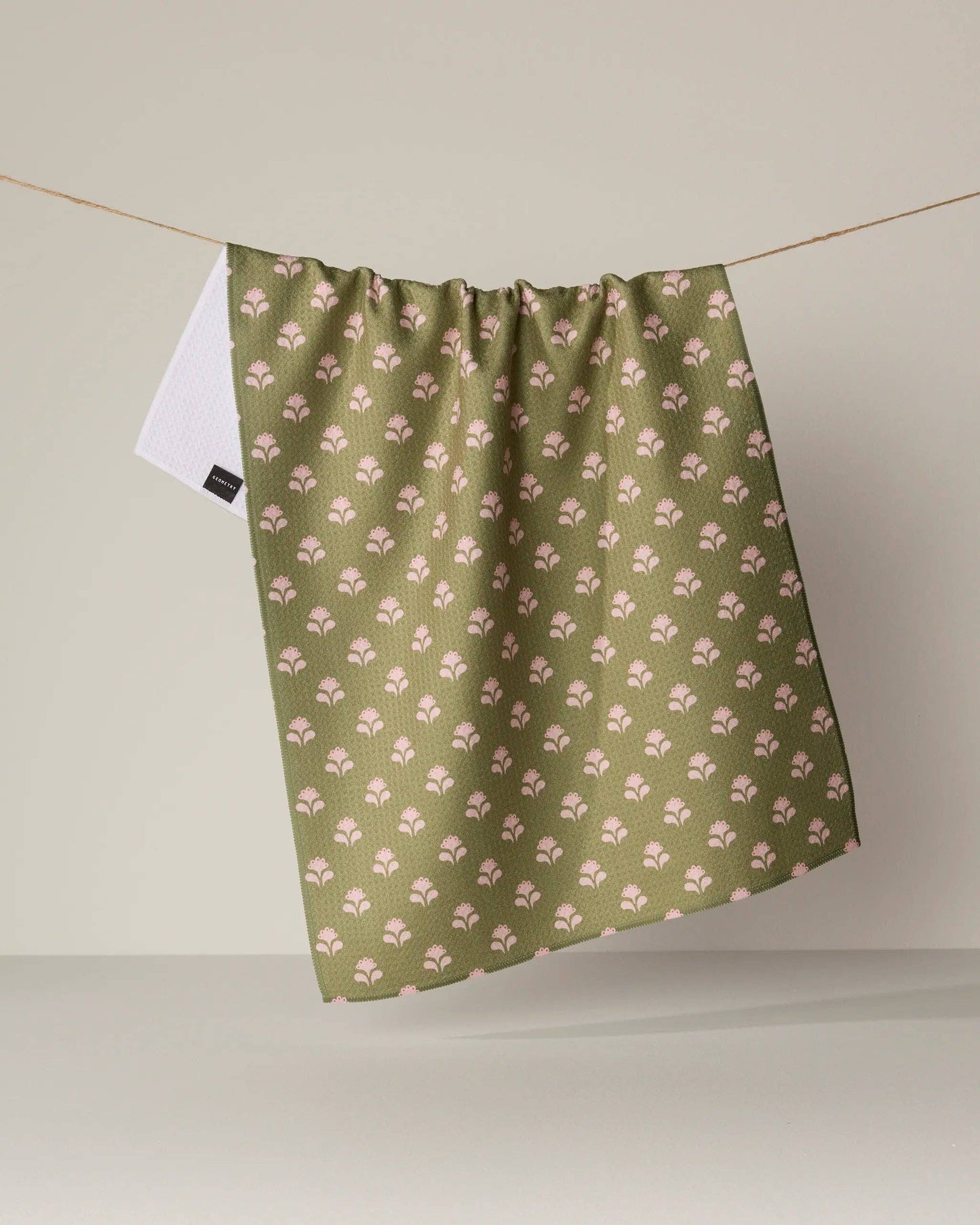 Lucky Flowers Tea Towel - Mahjong