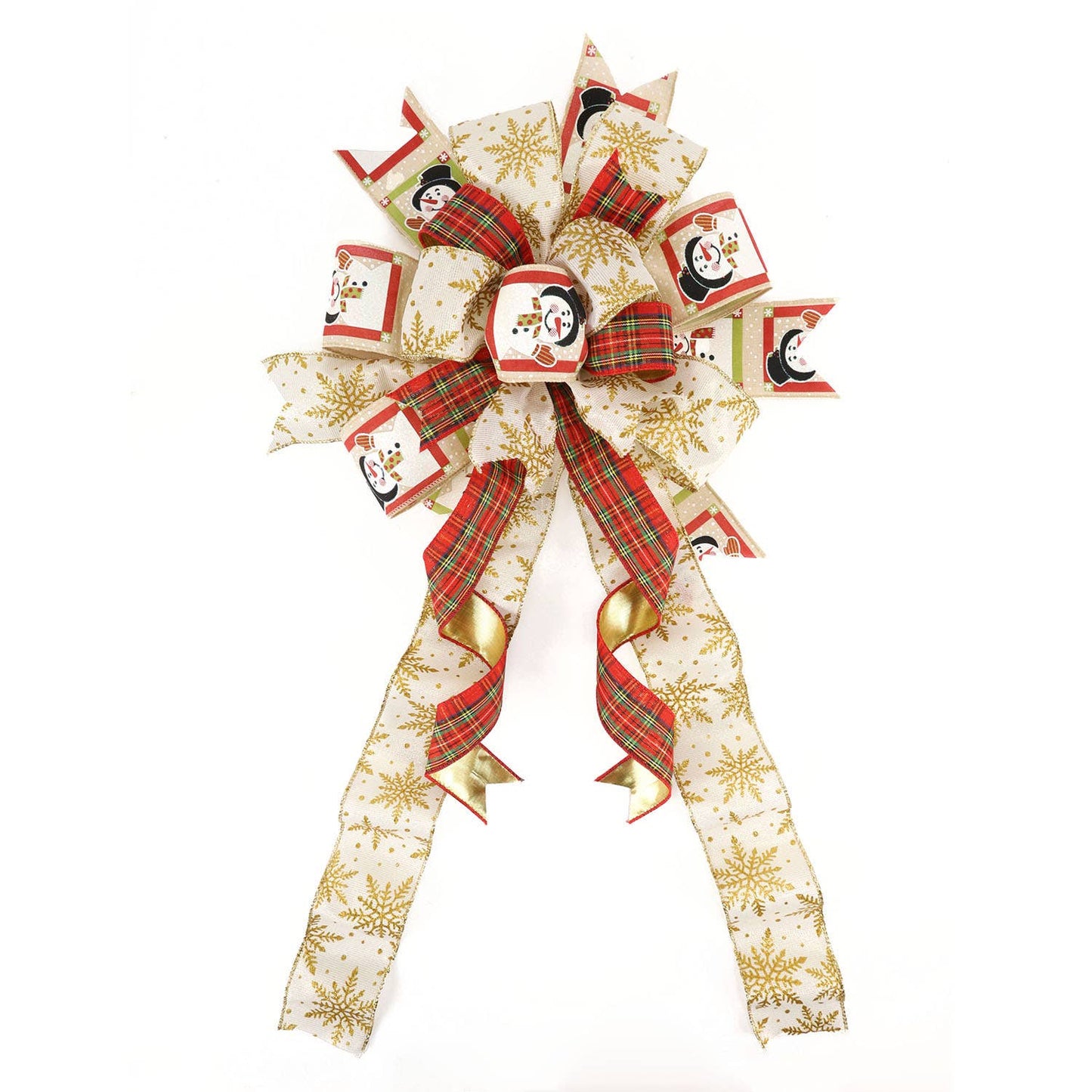 1 1/2" Holiday Wired Ribbon | "Plaid" Red/Black/Gold