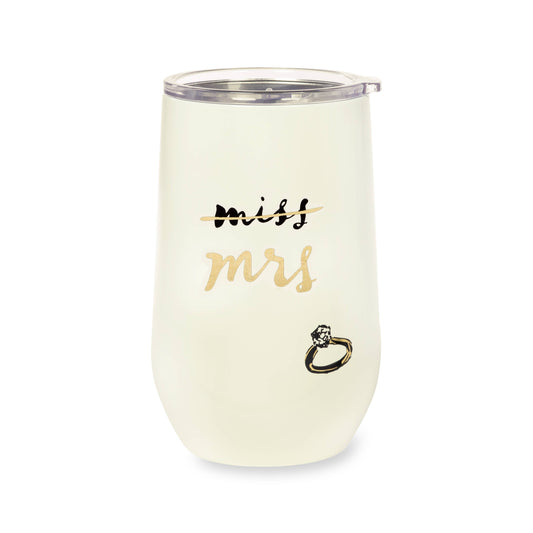 Stainless Steel Wine Tumbler, Miss To Mrs.