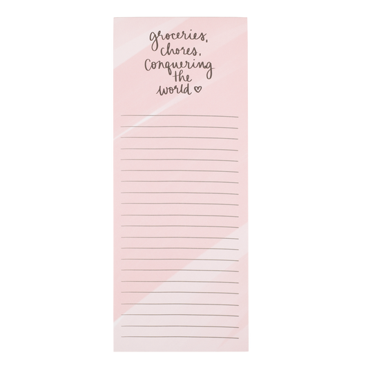 Pink Grocery Chores Magnetic List Pad
