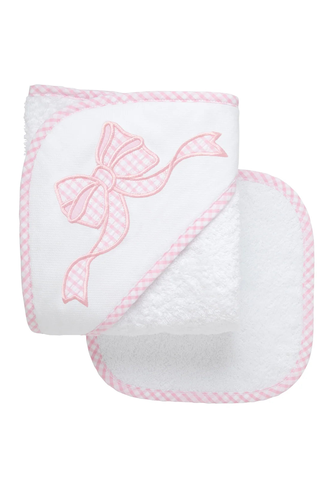 Bow Baby Hooded Towel & Washcloth Set