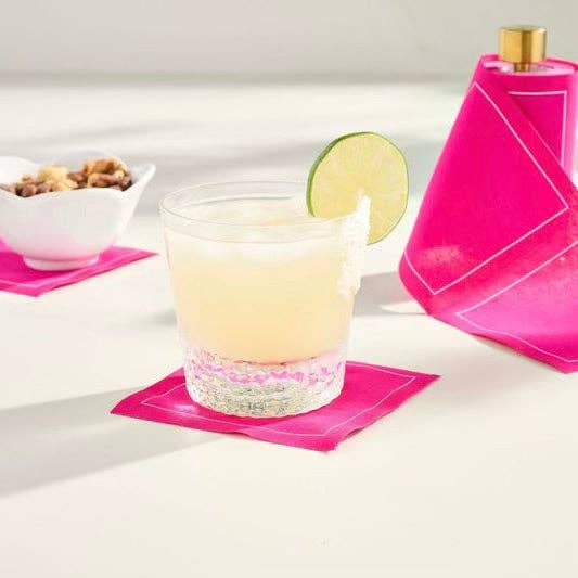 Cotton Cocktail Napkin Roll: Blush Crush (Fuchsia Pink)