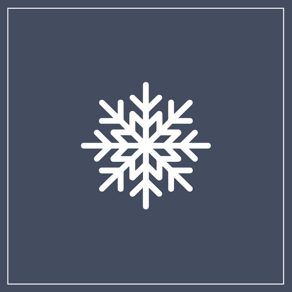 Cotton Cocktail Napkin Roll: Let It Snow (Blue w/ Snowflake)